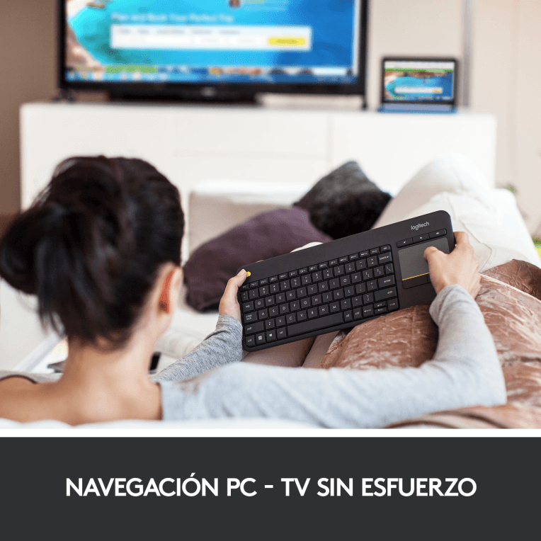 Teclado Logitech K400 Plus RF Inalámbrico Negro miniatura 7