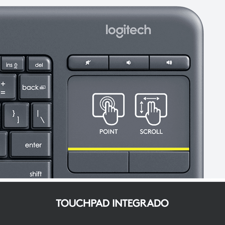 Teclado Logitech K400 Plus RF Inalámbrico Negro miniatura 10