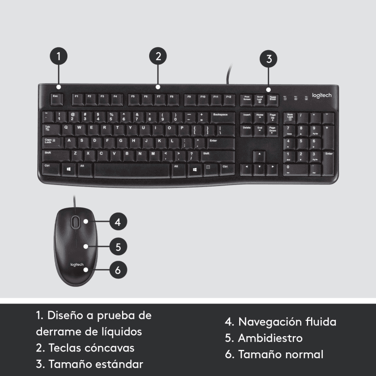 Teclado Logitech MK120 USB Negro miniatura 13