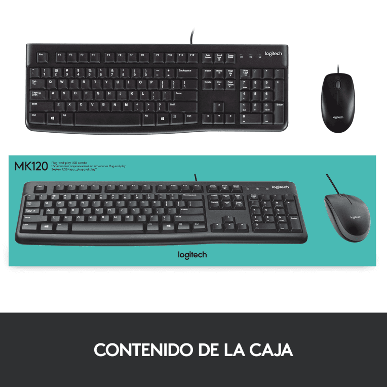 Teclado Logitech MK120 USB Negro miniatura 15
