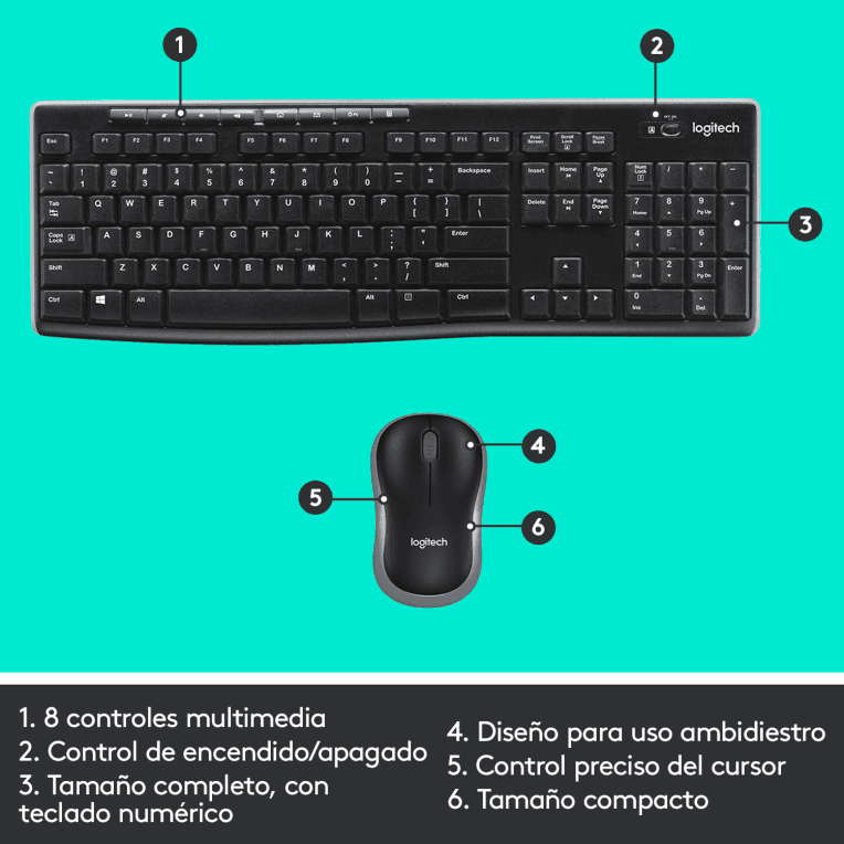 Teclado Logitech MK270 RF Inalámbrico Negro miniatura 13