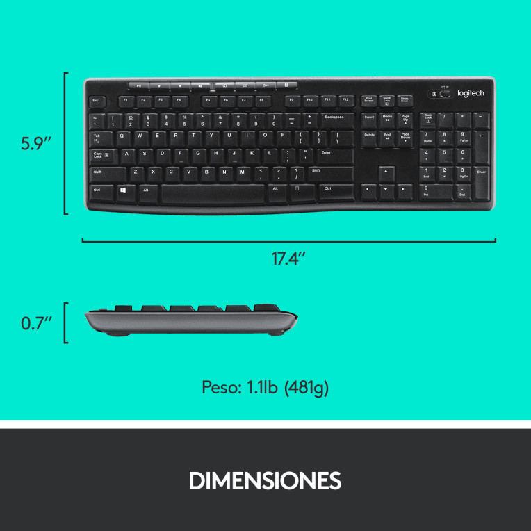 Teclado Logitech MK270 RF Inalámbrico Negro miniatura 14
