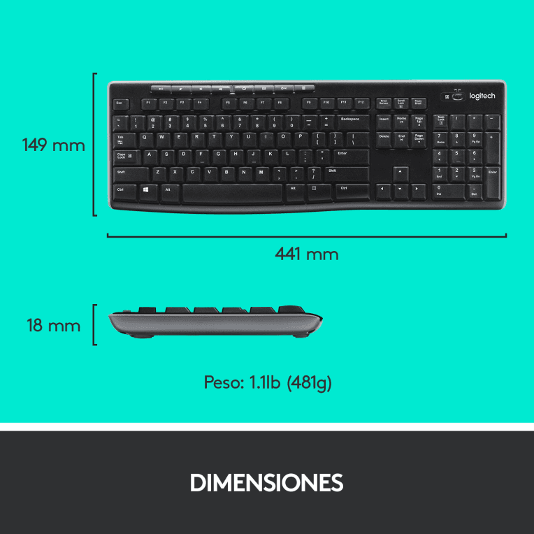 Teclado Logitech MK270 RF Inalámbrico Negro miniatura 15