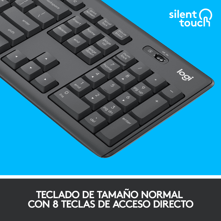 Teclado Logitech MK295 RF Inalámbrico Negro miniatura 9