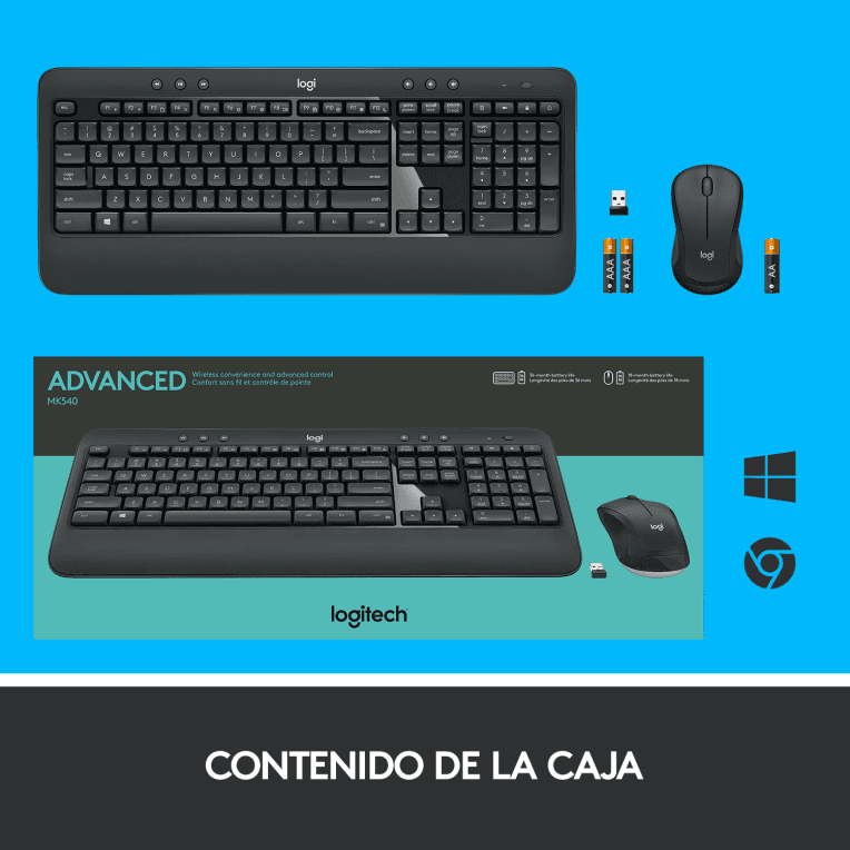 Teclado Logitech MK540 Negro Inalámbrico Pilas miniatura 12