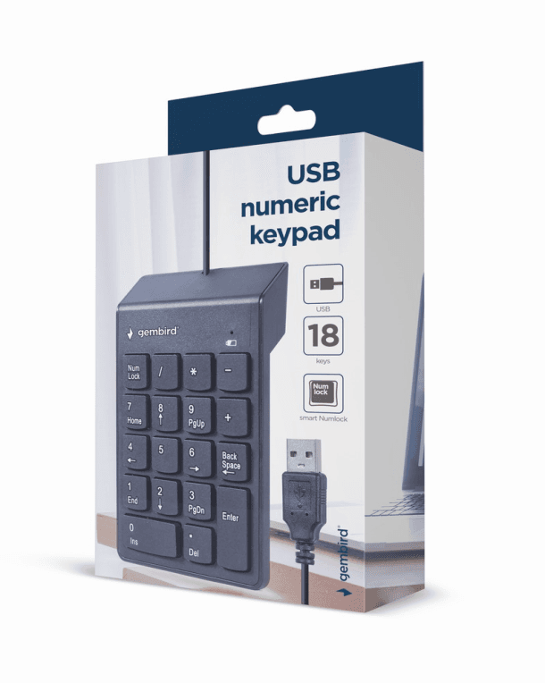TECLADO NUMERICO GEMBIRD USB NEGRO — imagen 1