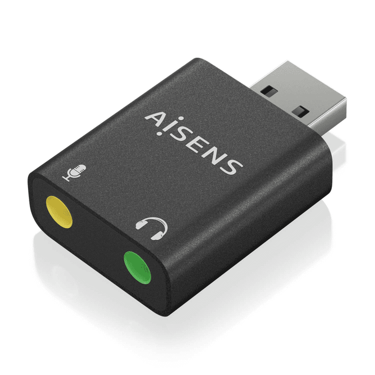 Adaptador Aisens Conversor Usb-A A Audio 48Khz Usb-A/M-2Xjack 3.5/H Negro — imagen 1