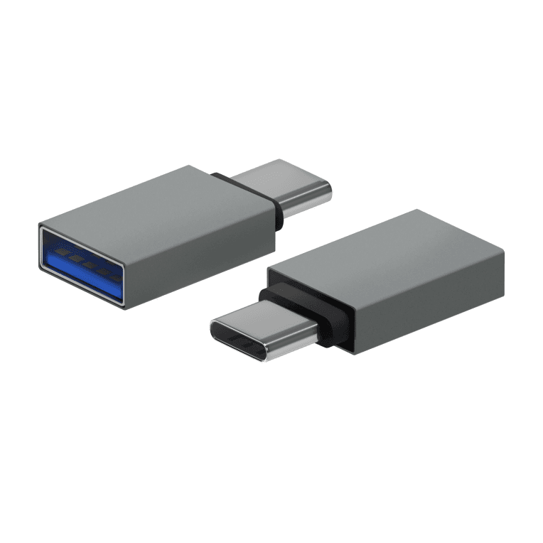 Adaptador Aisens Mini Aluminio USB 3.2 Gen1 USB-C/M-A/H Gris — imagen 1