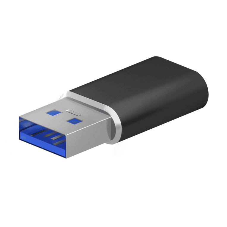 Adaptador Aisens Mini USB 3.2 Gen2 USB-C/H-A/M Negro — imagen 1