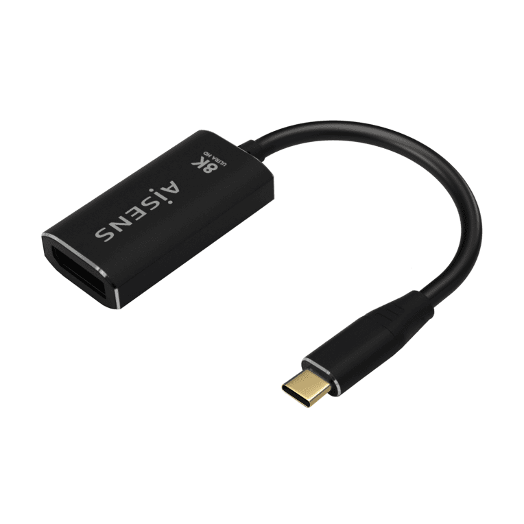 Adaptador Aisens USB-C a DisplayPort 8K60Hz Aluminio Negro 15cm — imagen 1