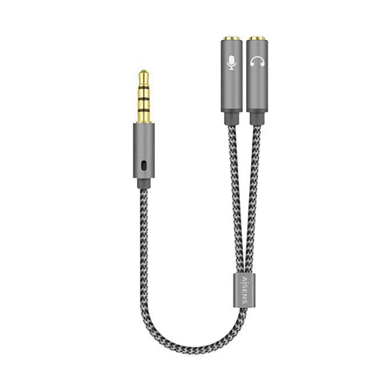 Adaptador de Audio Aisens Jack 3.5 4P/M-2xJack 3.5 3P/H 25cm — imagen 1