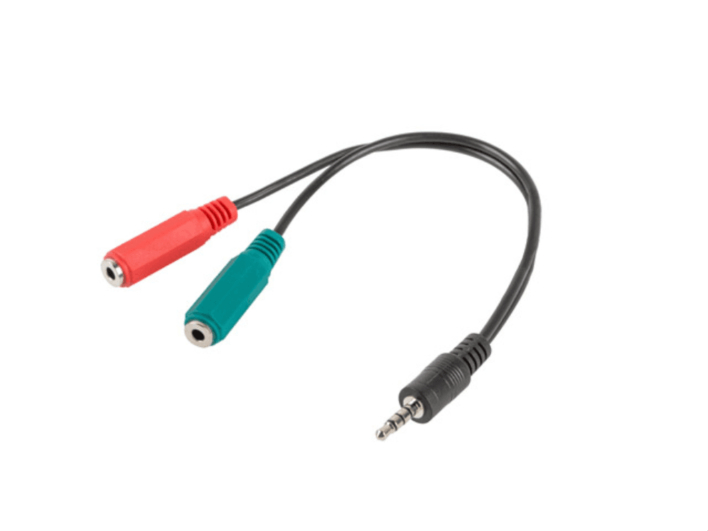 Adaptador de Audio Lanberg AD-0023-BK Minijack 3.5mm Macho 4 Pin a 2x Minijack 3.5mm Hembra 3 Pin — imagen 1