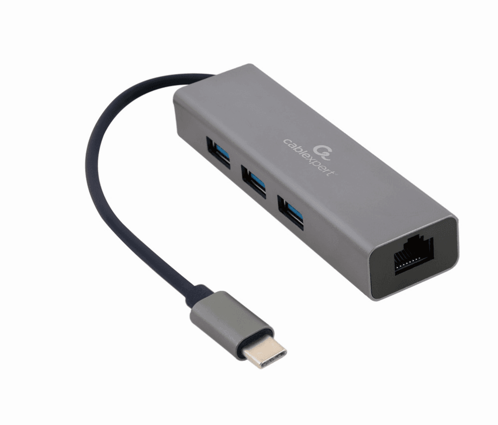 ADAPTADOR DE RED GEMBIRD USB-C GIGABIT CON CONCENTRADOR USB 3.1 DE 3 PUERTOS — imagen 1