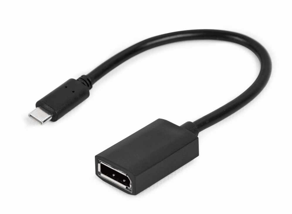 Adaptador Gembird A-CM-DPF-02 USB-C a DisplayPort 4K 15cm Negro — imagen 1