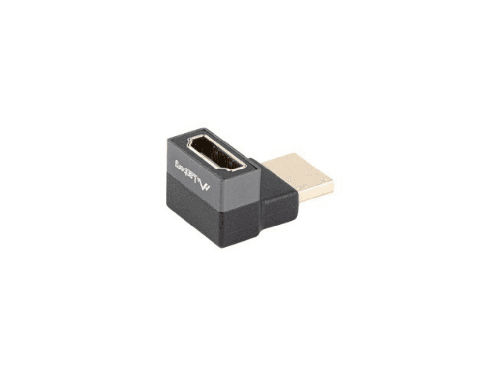 Adaptador Lanberg 8K HDMI(M) A HDMI(H) Angulo Arriba Aluminio Plata — imagen 1