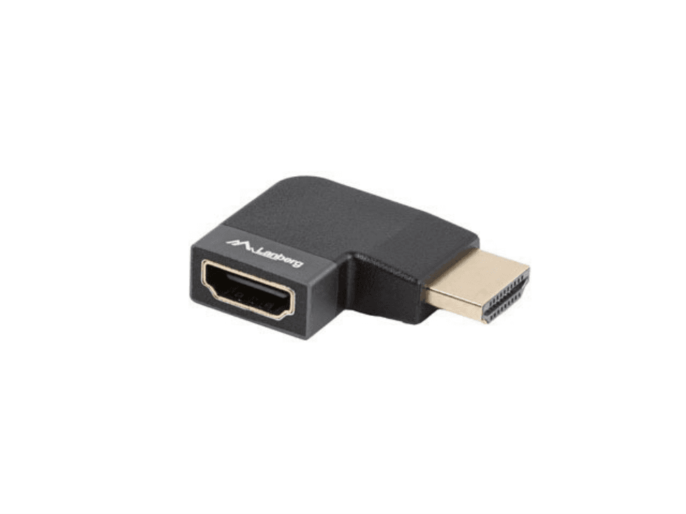 Adaptador Lanberg 8K HDMI(M) A HDMI(H) Angulo Derecha Aluminio Plata — imagen 1