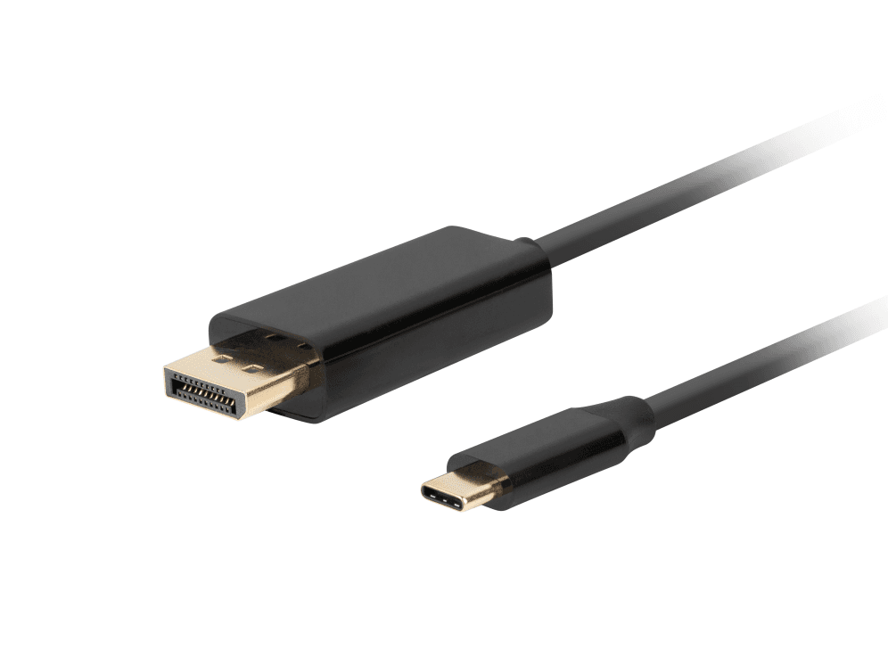 Adaptador Lanberg CA-CMDP-10CU-0030-BK USB-C a DisplayPort 4K 60Hz 3.0m Negro — imagen 1
