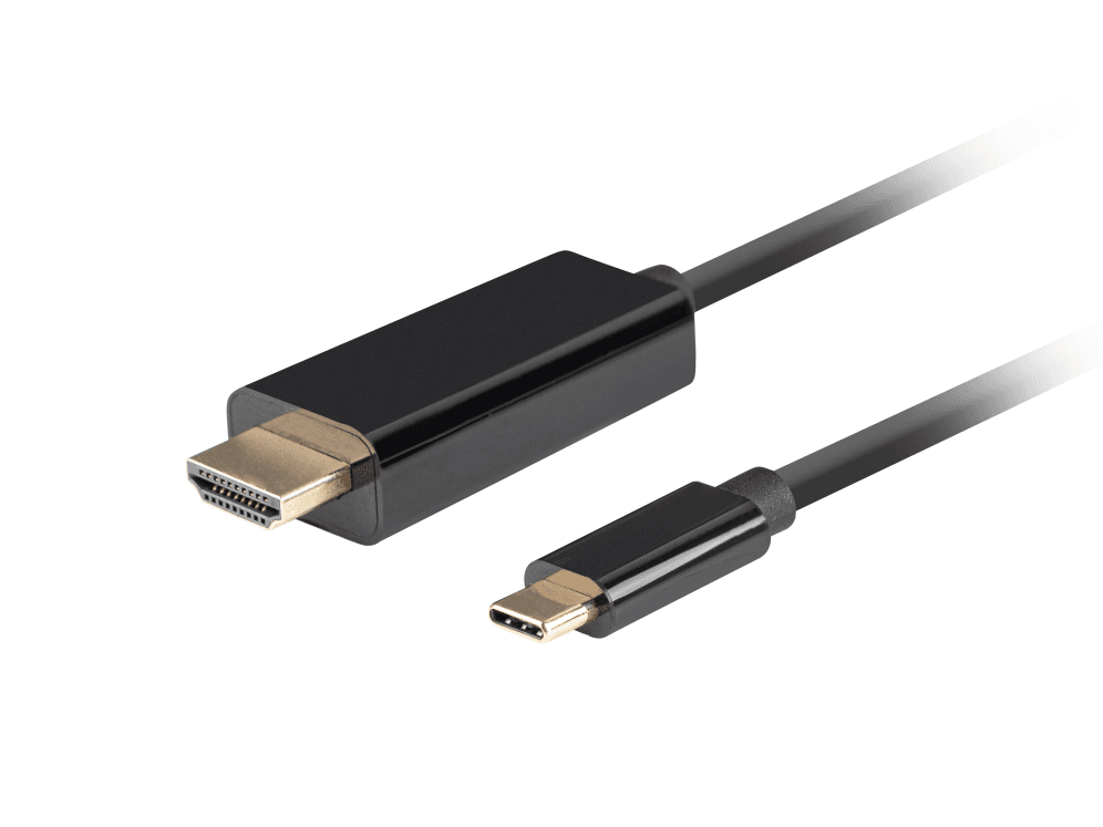 Adaptador Lanberg CA-CMHD-10CU-0030-BK USB-C a HDMI 4K 60Hz 3m Negro — imagen 1