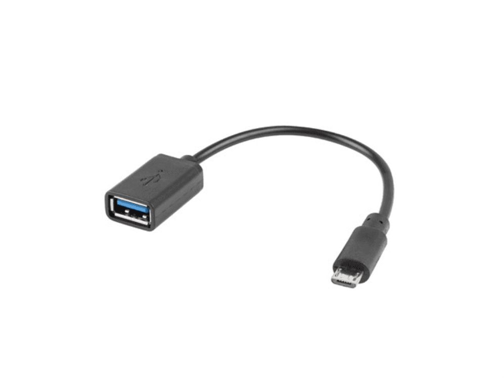 Adaptador Lanberg OTG USB Micro(M) 2.0 a USB-A(H) 15 cm Negro — imagen 1