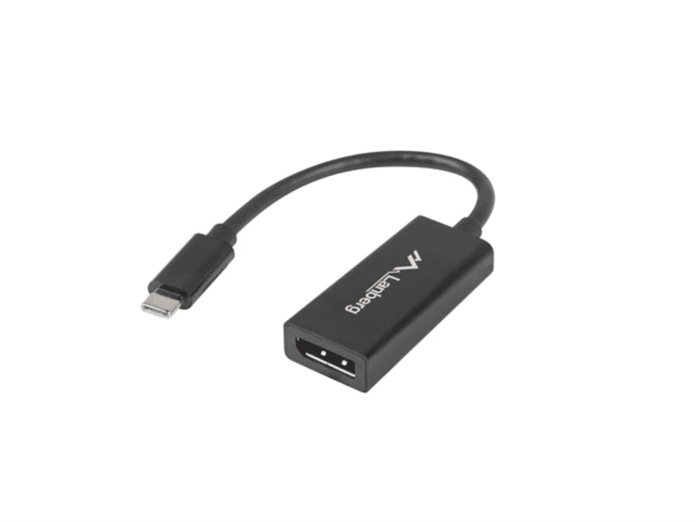 Adaptador Lanberg USB-C M 3.1 a DisplayPort H 15cm Negro — imagen 1