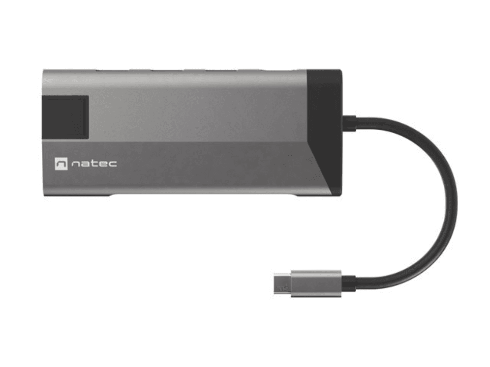 ADAPTADOR NATEC FOWLER PLUS USB-C->3XUSB 3.0,HDMI 4K,USB-C PD,RJ45,SD,MSD — imagen 1