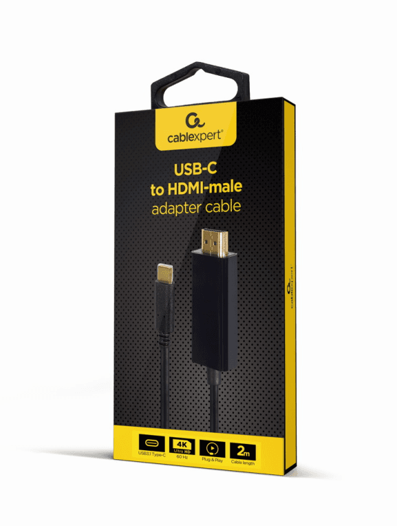 Adaptador USB-C A HDMI Macho 4K 60Hz 2m Gembird Negro — imagen 1