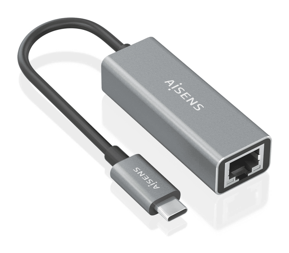 Adaptador Wifi Aisens USB-C a Ethernet Gigabit Gris 15cm — imagen 1