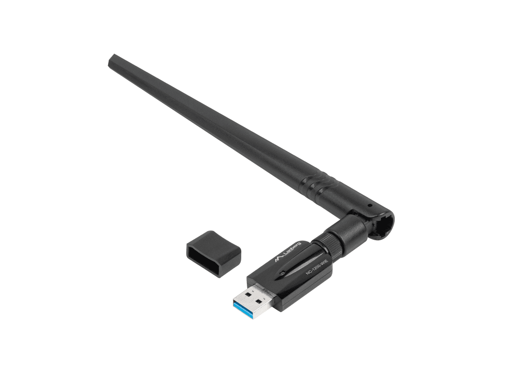 Adaptador Wifi Lanberg USB Wifi 1200 Mb/s Dual Band Con Antena — imagen 1