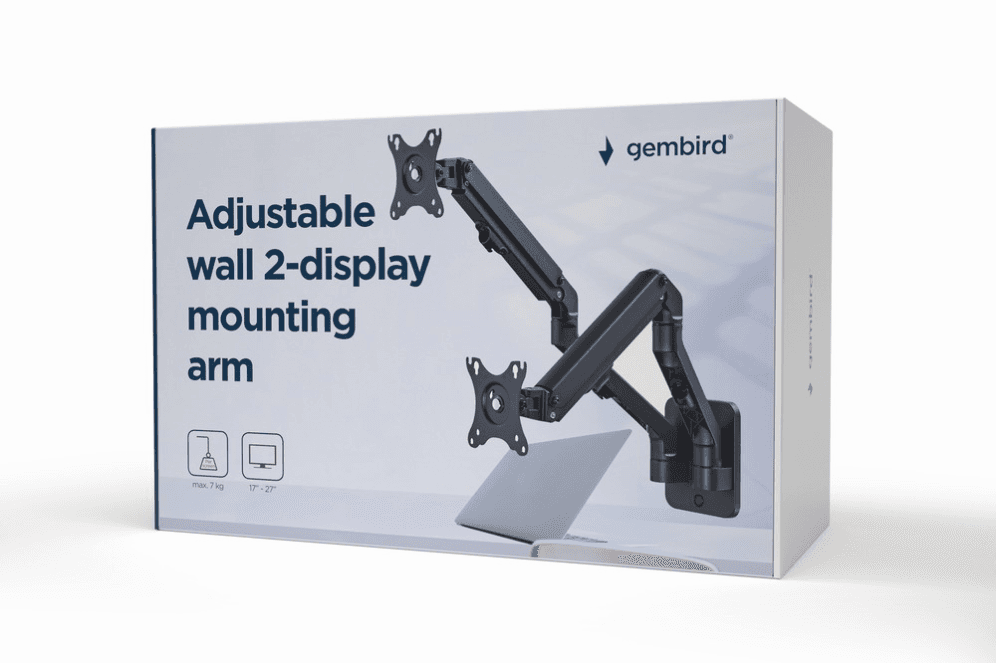 AJUSTABLE WALL DISPLAY MOUNTING ARM UP TO 27"? 7 KG GEMBIRD 1 — imagen 1