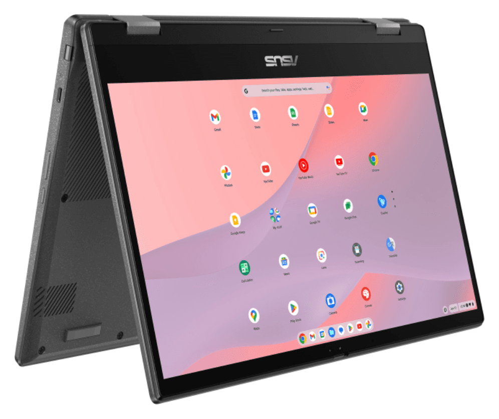 ASUS Chromebook CM14 Flip CL1402FM2A-EC0286 - Ordenador Portátil 14" Full HD (MediaTek Kompanio 520, 8GB RAM, 128GB eMMC, ARM Mali-G52 MC2, ChromeOS) Gris Gravidad - Teclado QWERTY español — imagen 1