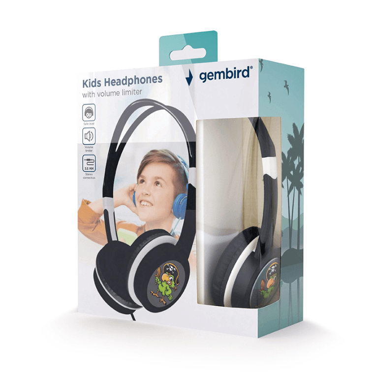 Auriculares Gembird MHP-JR-BK Infantil Negro Alambrico Jack 3.5mm — imagen 1