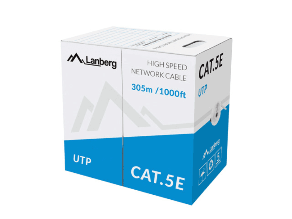 Bobina Cable de Red Lanberg LCU5 305M Gris Cat5e UTP Trenzado 100MB/s — imagen 1