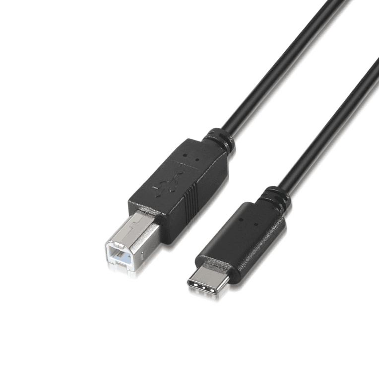 Cable Aisens USB 2.0 Impresora 3A Tipo USB-C/M-B/M Negro 2.0m — imagen 1
