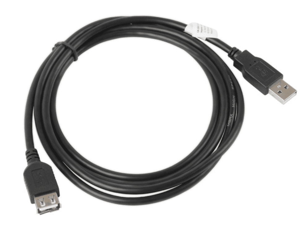 Cable Alargador Lanberg USB 2.0 Macho Hembra 1.8m Negro — imagen 1