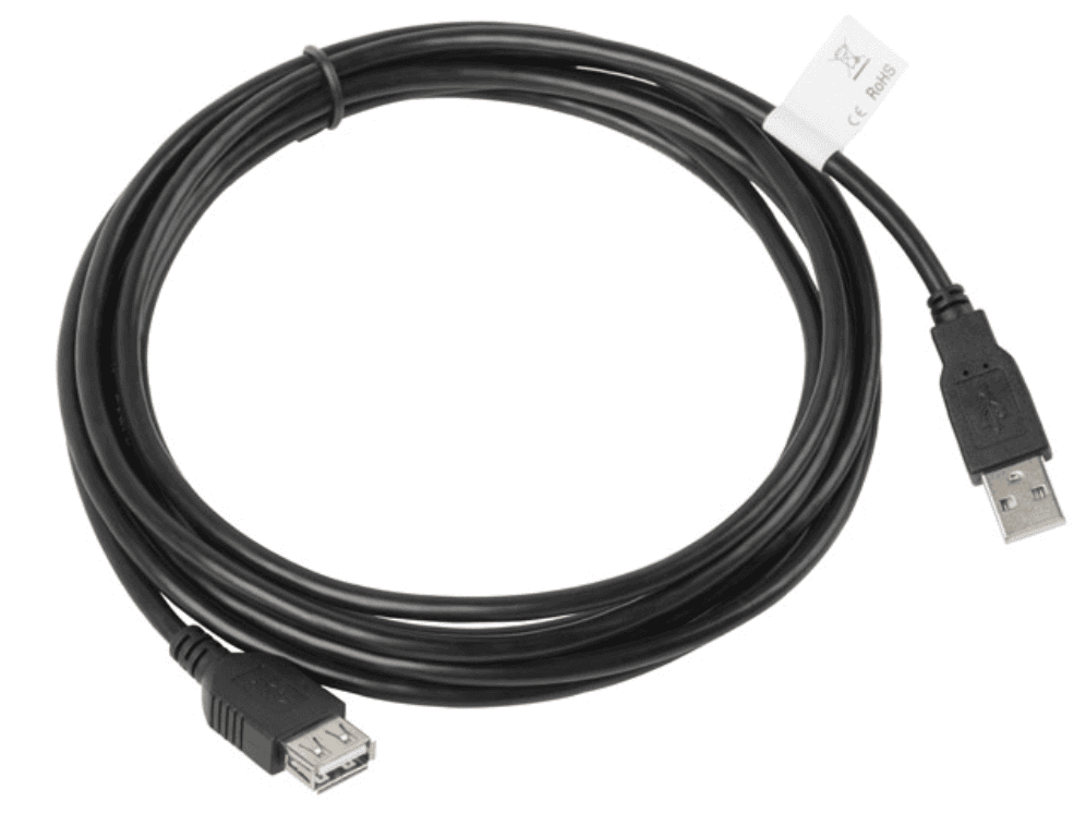 CABLE ALARGADOR LANBERG USB 2.0 MACHO HEMBRA 3M NEGRO — imagen 1