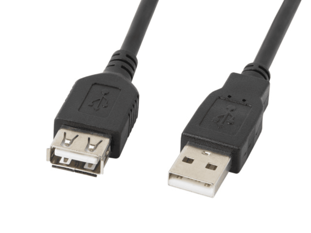 Cable Alargador Lanberg USB 2.0 Macho Hembra 5m Negro — imagen 1