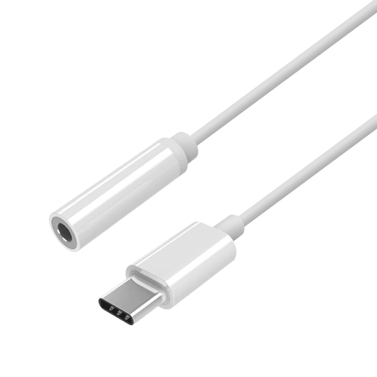 CABLE CONVERSOR AISENS USB-C A AUDIO USB-C/M-JACK 3.5/H BLANCO 15CM — imagen 1