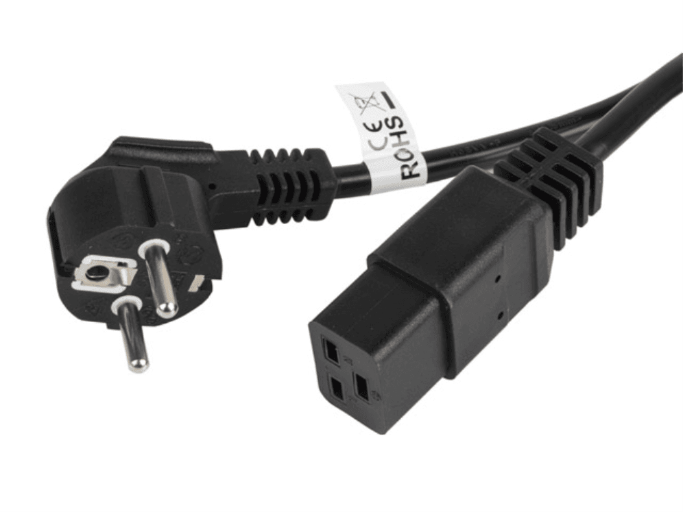 Cable de Alimentación Lanberg CEE 7/7 a IEC 320 C19 1.8M 16A VDE Negro — imagen 1