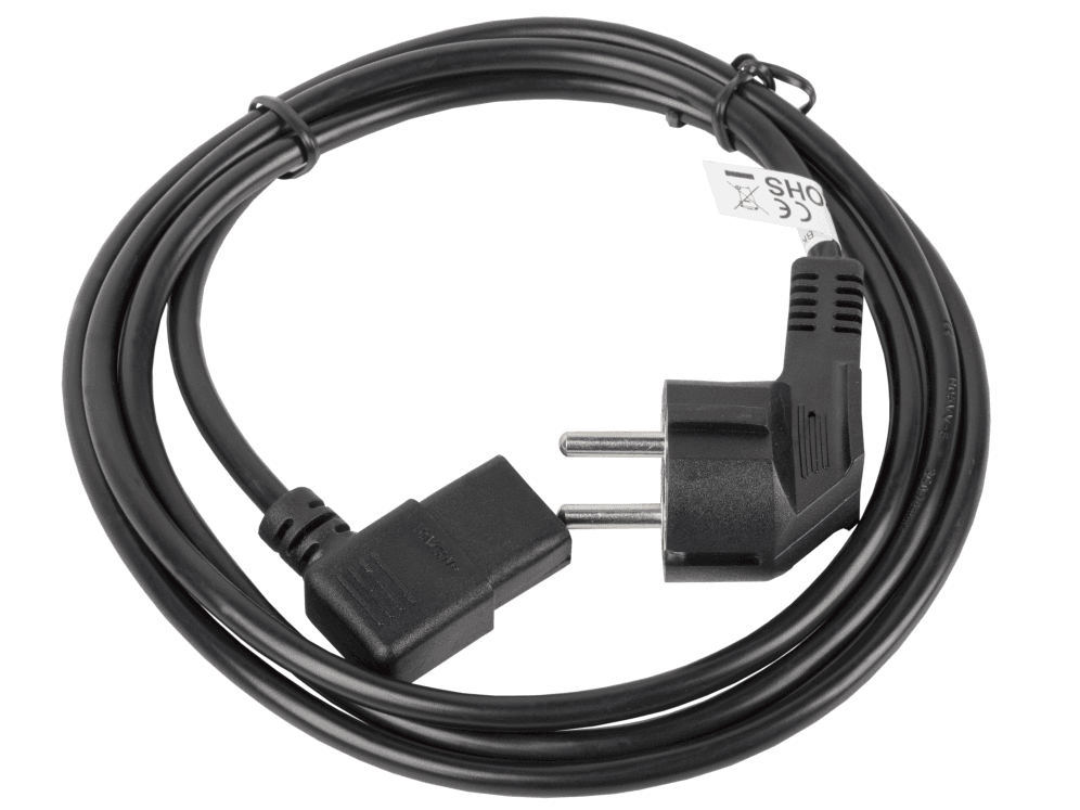 Cable de Alimentación Lanberg Schuko CEE 7/7 a IEC320 C13 Acodado 3M — imagen 1