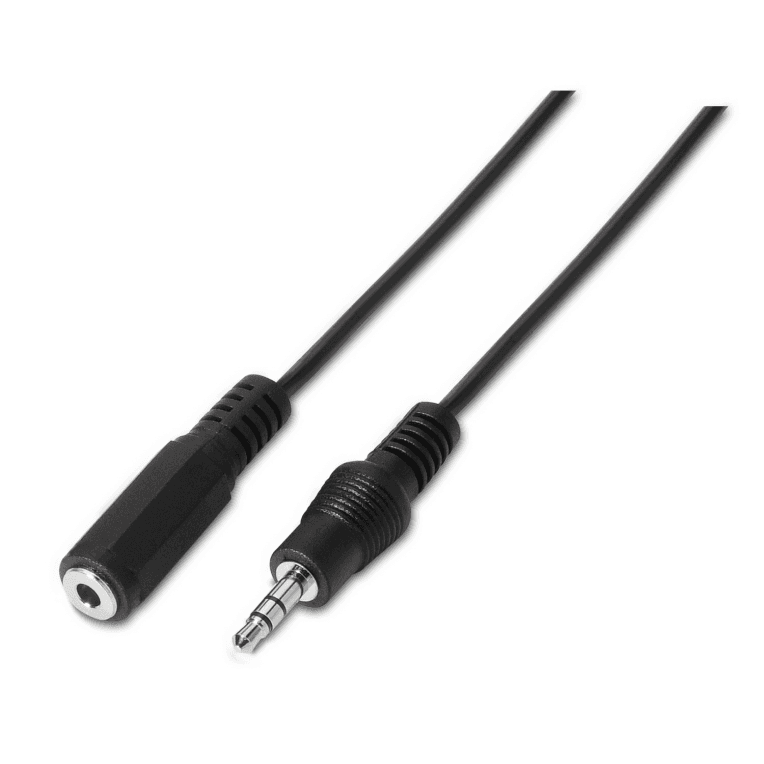 Cable de Audio Aisens Estereo Jack 3.5 M-Jack 3.5 H Negro 1.5m — imagen 1