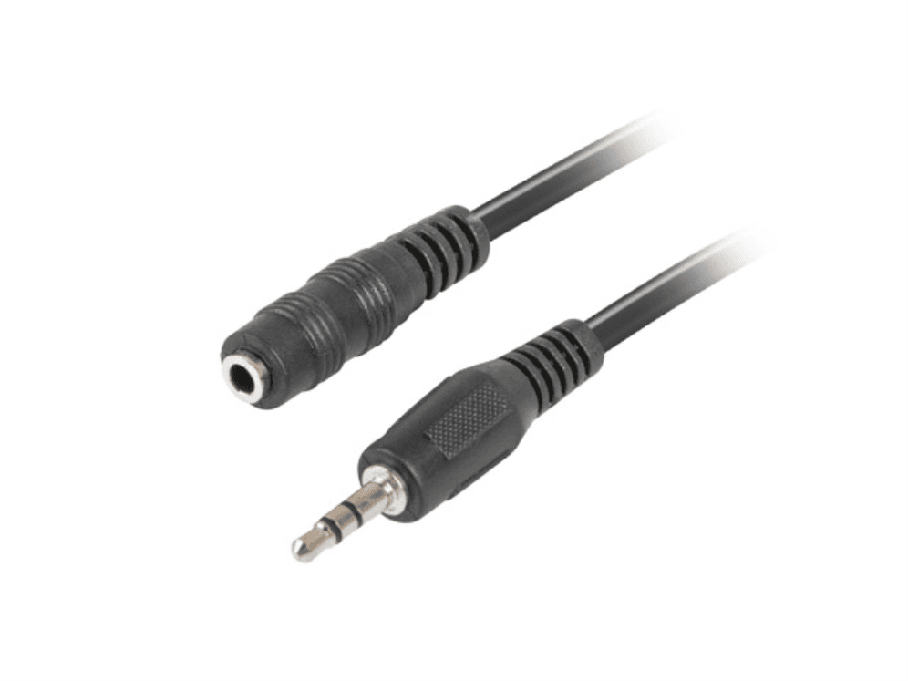 Cable de Audio Lanberg CA-MJFJ-10CC-0015-BK Estereo Jack 3.5mm Macho a Jack 3.5mm Hembra Negro 1.5m — imagen 1