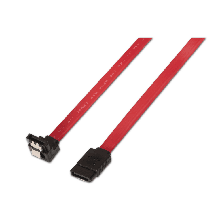 Cable de Datos Aisens SATA III 6G Acodado Anclajes Rojo 0.5m — imagen 1