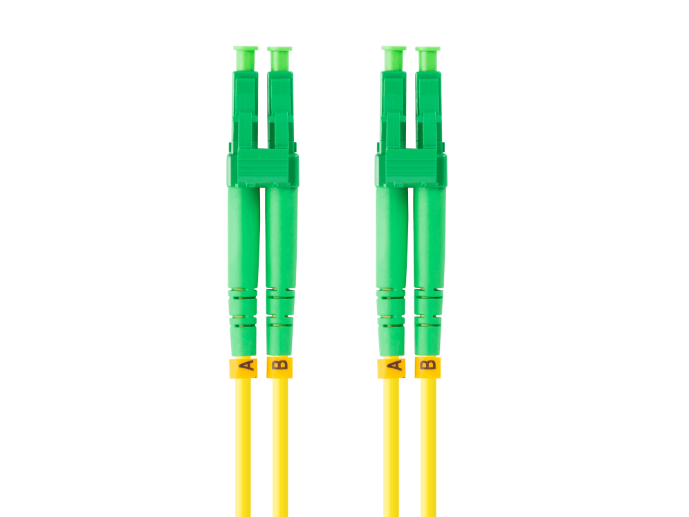Cable de Fibra Óptica Lanberg 2M Mono LC/APC-LC/APC Duplex G657A1 LSZH Amarillo — imagen 1
