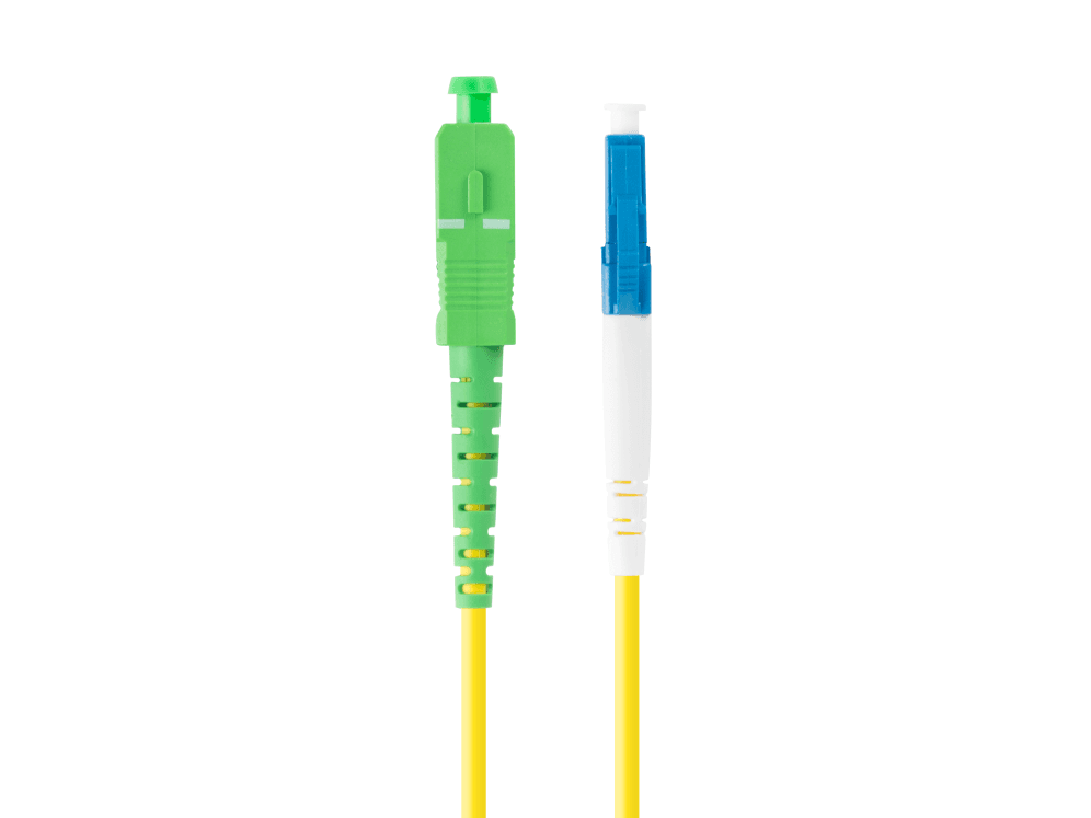 Cable de Fibra Óptica Lanberg 2M Mono LC/UPC-SC/APC Simplex G657A1 LSZH Amarillo — imagen 1