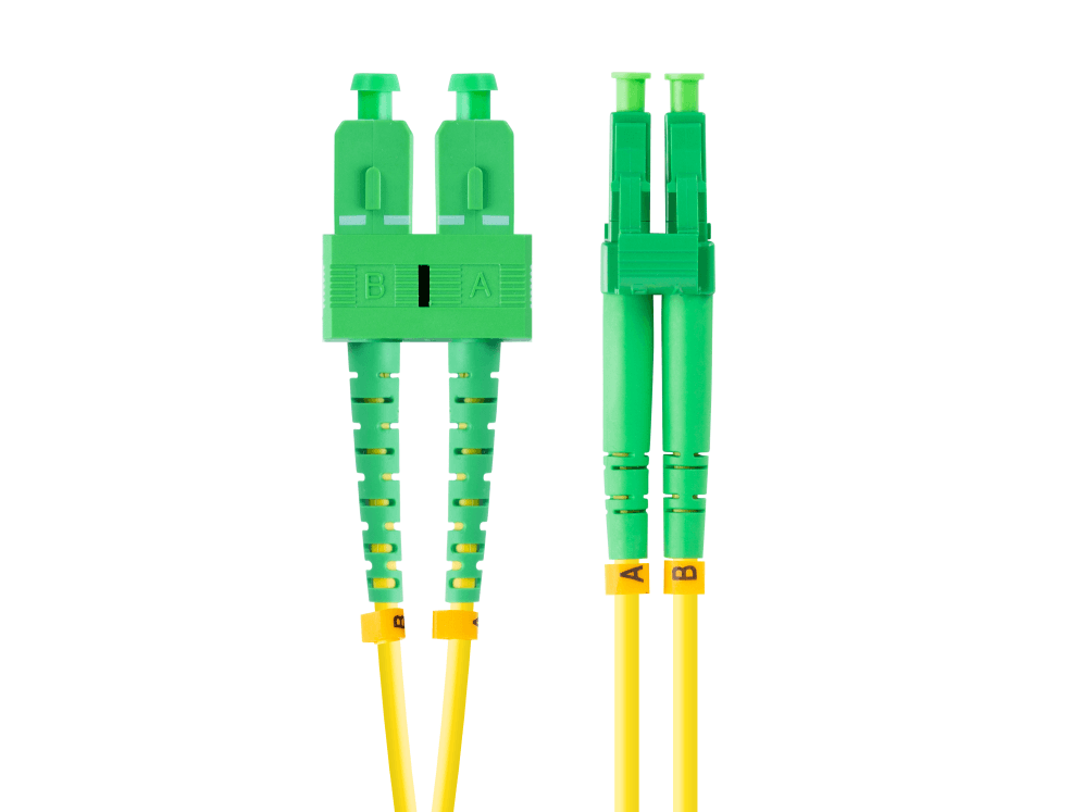 Cable de Fibra Óptica Lanberg 2M Mono SC/APC-LC/APC Duplex G657A1 LSZH Amarillo — imagen 1