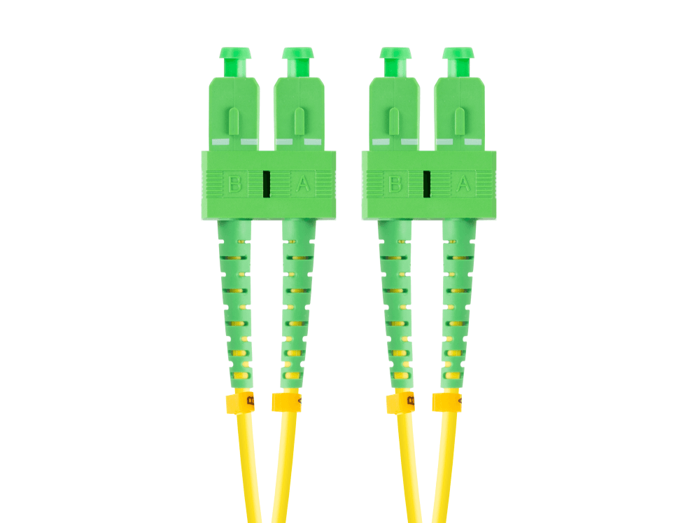 Cable de Fibra Óptica Lanberg 2M Mono SC/APC-SC/APC Duplex G657A1 LSZH Amarillo — imagen 1