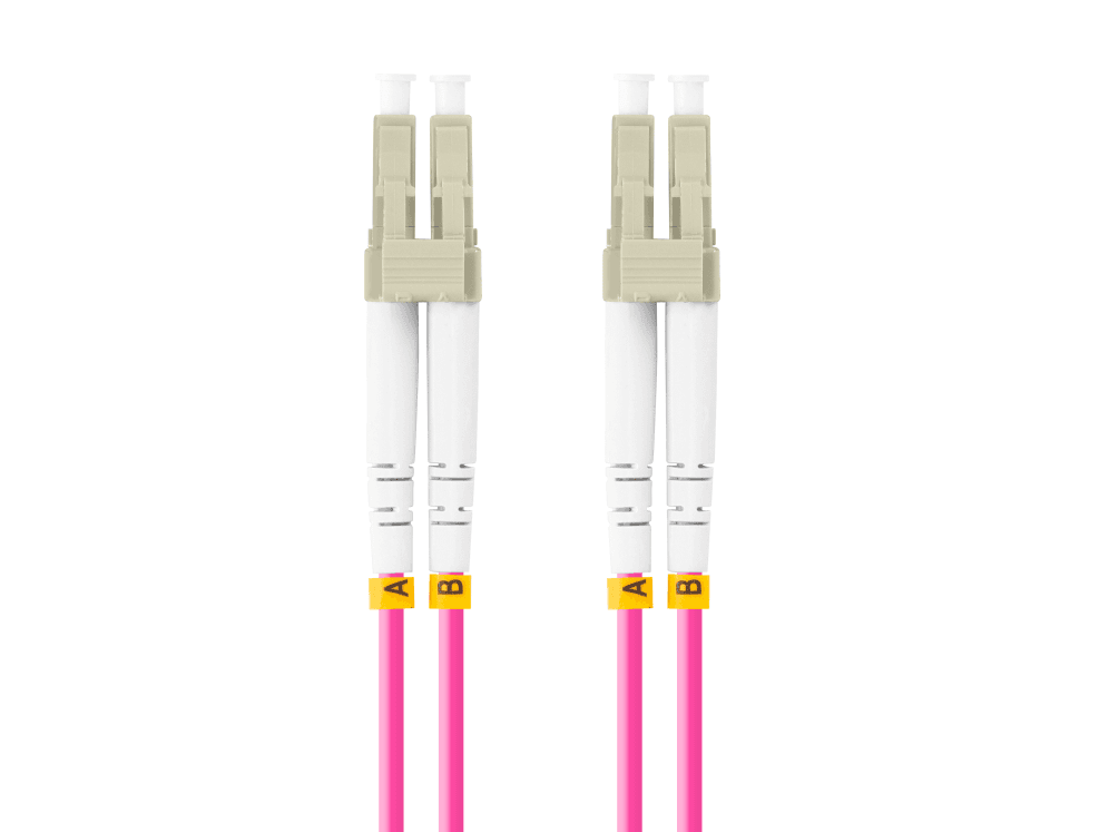 Cable de Fibra Óptica Lanberg 2M Multi LC/UPC-LC/UPC Duplex OM4 50/125 LSZH Violeta — imagen 1