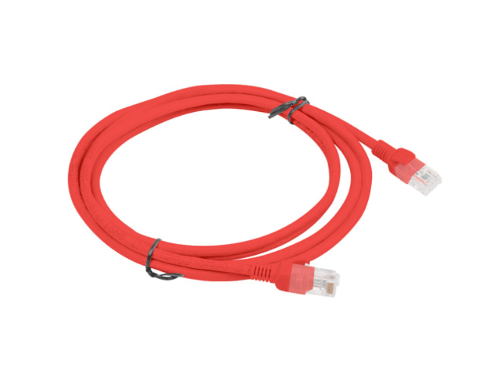 Cable de Red Lanberg Latiguillo Cat.6 UTP 2M Rojo Fluke Passed — imagen 1