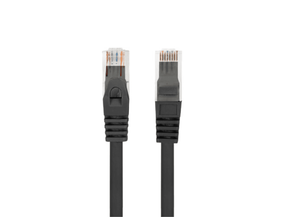 Cable de Red Lanberg Latiguillo Cat.6 UTP LSZH CU 0.25M Negro Fluke Passed — imagen 1