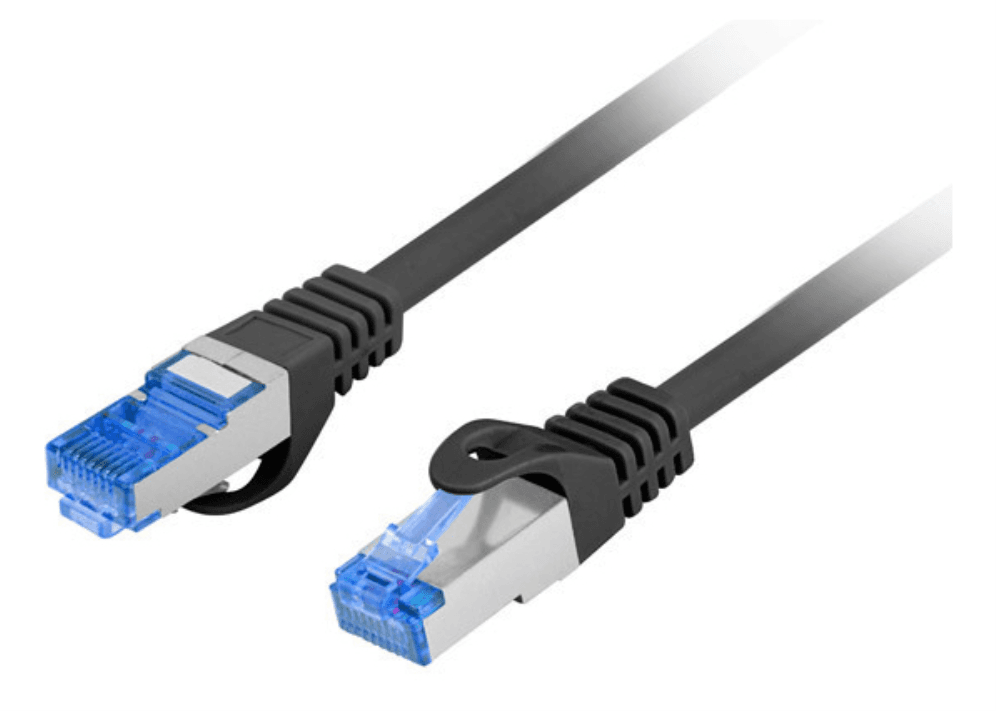 Cable de Red Lanberg Latiguillo Cat.6A S/FTP LSZH CCA 0.25M Negro Fluke Passed — imagen 1